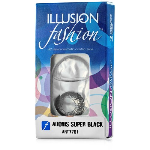 фото Контактные линзы ILLUSION Fashion Adonis, 2 шт., R 8,6, D 0, superblack