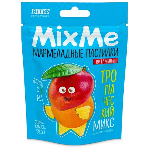 фото ВТФ MixMe Витамин С мармелад фруктовый микс (манго, апельсин, ананас), 58,5 г.