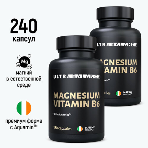 фото Магний В6, 240 капсул, Ultrabalance Magnesium Vitamin B6 Premium