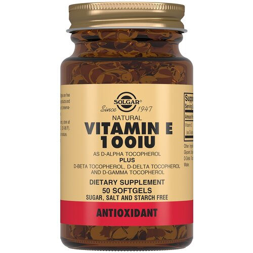 фото Solgar Vitamin E капс., 100 МЕ, 50 г, 50 шт.