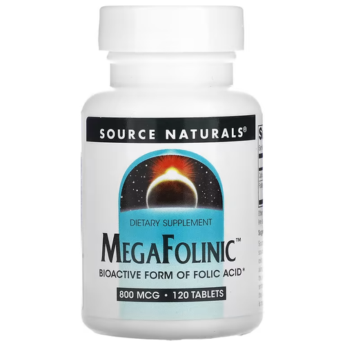 фото Таблетки Source Naturals MegaFolinic, 60 г, 120 шт.