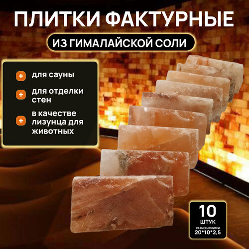 фото Плитки 10 штук из Гималайской соли 20х10х2.5 см 