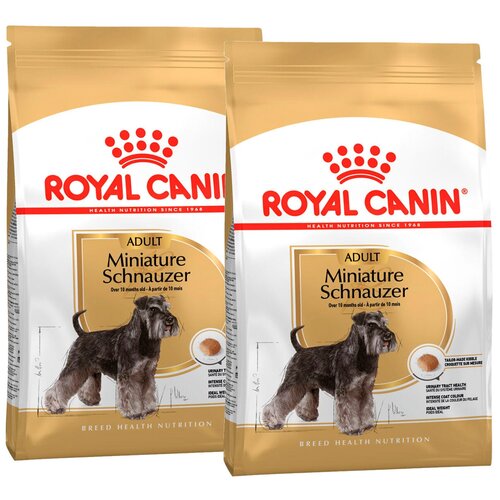 фото Сухой корм ROYAL CANIN MINIATURE SCHNAUZER ADULT для взрослых собак миниатюрный шнауцер (7,5 + 7,5 кг)