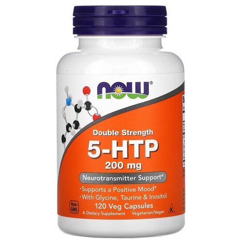 фото Капсулы NOW 5-HTP Double Strength 200 мг, 70 г, 200 мг, 120 шт.