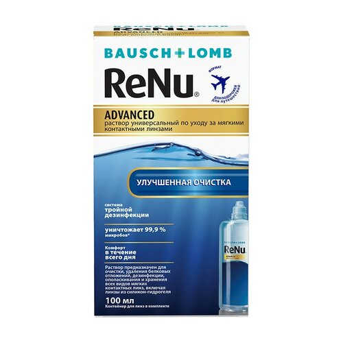 фото Раствор Bausch & Lomb Renu Advanced, с контейнером, 100 мл, 1 шт.