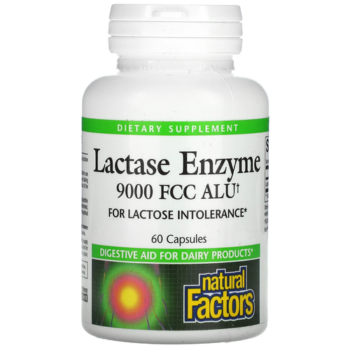 фото Natural Factors Lactase Enzyme (Фермент Лактаза) 9000 FCC ALU 60 капсул