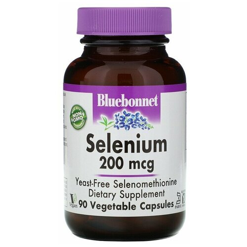 фото Bluebonnet Nutrition Selenium (Cелен бездрожжевой селенометионин) 200 мкг 90 капсул