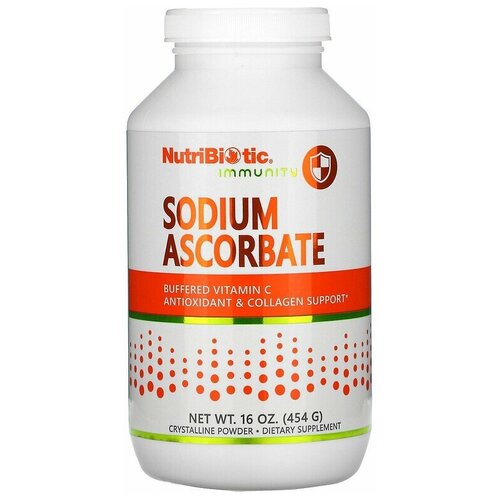 фото Sodium Ascorbate (аскорбат натрия кристаллический порошок) 454 г (NutriBiotic)