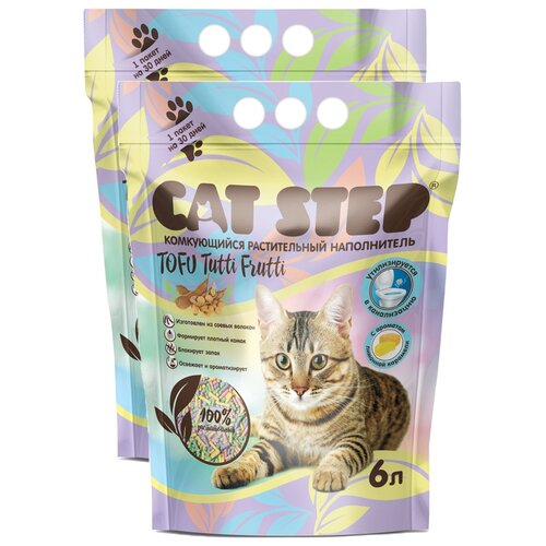 фото Комкующийся наполнитель Cat Step Tofu Tutti Frutti, 2 шт., 6л, 2 шт.