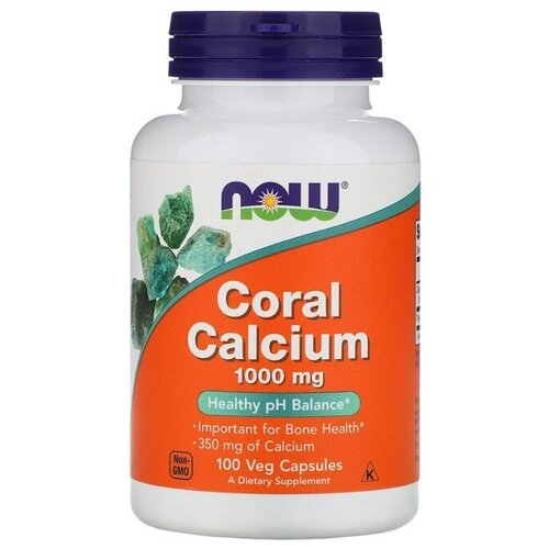 фото Отдельные минералы NOW Foods Coral Calcium 1000 mg (100 капсул)