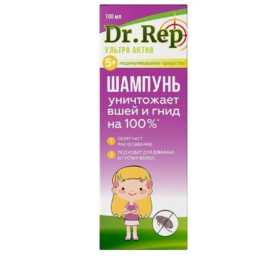 фото Dr.Rep Перметрин Фора+ шампунь, 1.5%, 100 мл, 124 г