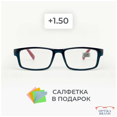 фото Очки прямоугольные для зрения мужские и женские +1.50 корригирующие очки для чтения +1.5