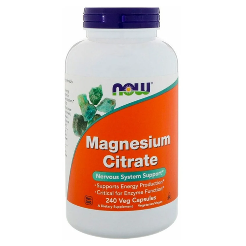 фото Капсулы NOW Magnesium Citrate, 370 г, 370 мл, 240 шт.