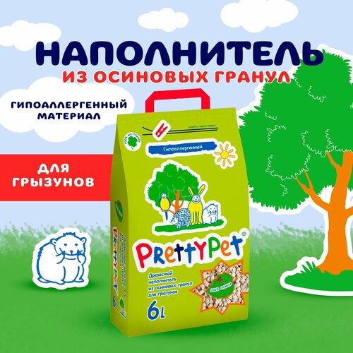 фото Наполнитель древесный PrettyCat PrettyPet Осиновый 2 кг/6 л 1шт. в уп. , 1уп.