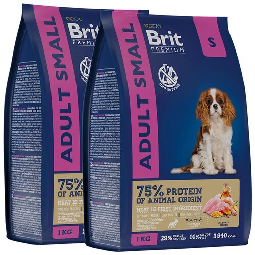 фото BRIT PREMIUM DOG ADULT SMALL для взрослых собак маленьких пород с курицей (1 + 1 кг)