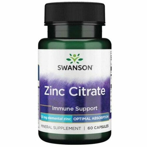 фото Swanson Zinc Citrate Immune Support 50 mg (Цитрат Цинка) 60 капсул (Swanson)