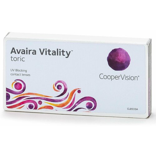 фото Контактные линзы CooperVision Avaira Vitality toric., R 8,5, D +0,25, CYL: -1,75, AХ: 180, прозрачный, 1 уп.