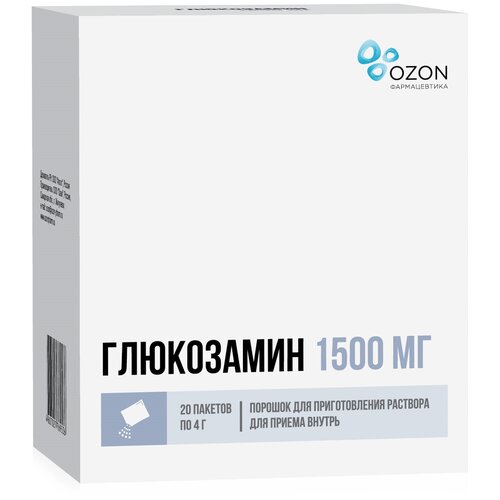 фото Глюкозамин пор. д/приг. р-ра д/вн. приема пак., 1500 мг, 4 г, 20 шт.
