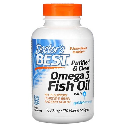 фото Purified & Clear Omega 3 Fish Oil with Goldenomega капс., 250 г, 120 шт., рыба