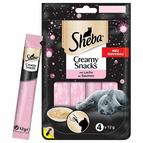 фото Лакомство крем суп для кошек Sheba Creamy Snacks с лососем. 48 г.