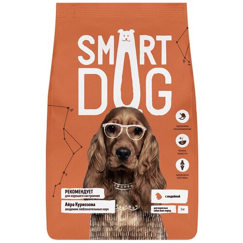 фото SMART DOG для взрослых собак с индейкой (3 кг)