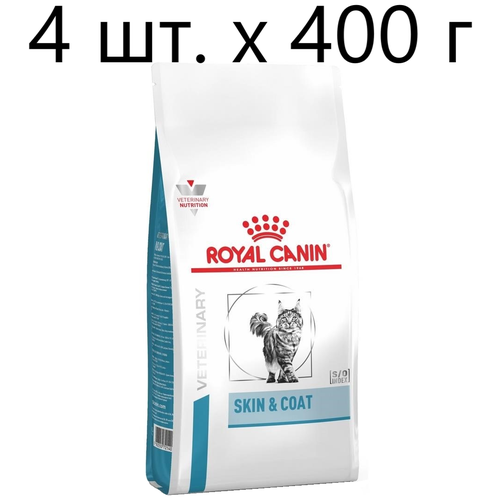 фото Сухой корм для стерилизованных кошек Royal Canin Skin & Coat, при проблемах кожи и шерсти, 4 шт. х 400 г