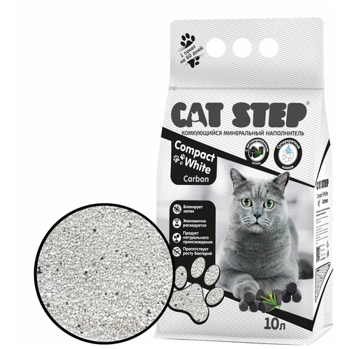 фото Комкующийся наполнитель Cat Step Compact White Carbon, 10л, 1 шт.