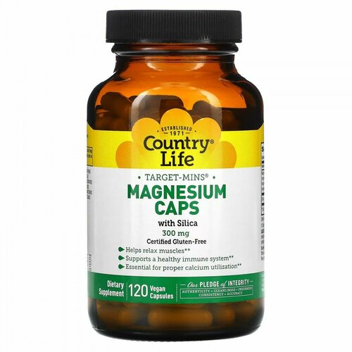 фото Country Life Magnesium Caps (магний в капсулах) 300 мг 120 вег. капсул