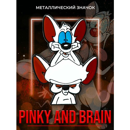 фото Металлический значок на рюкзак Pinky and the Brain