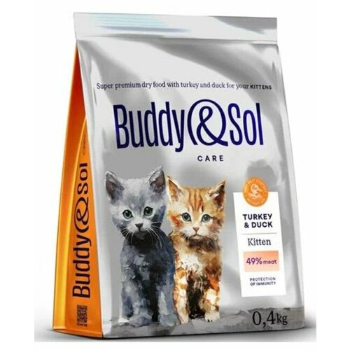 фото Сухой корм для котят с индейкой и уткой Buddy&Sol Care Kitten, 400 гр