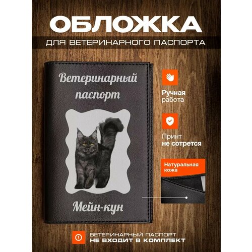 фото Обложка на ветеринарный паспорт для кошек с принтом Мейн-кун, заказать за 899 рублей