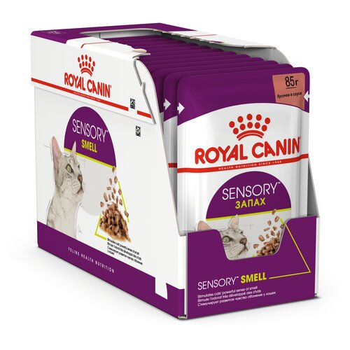 фото Влажный корм для кошек Royal Canin Sensory Smell стимулирующий обонятельные рецепторы 12 шт. х 85 г (кусочки в соусе)