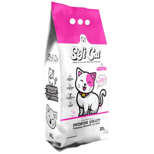 фото ​​Наполнитель для кошек Soft Cat, комкующийся с ароматом детской присыпки 10 л