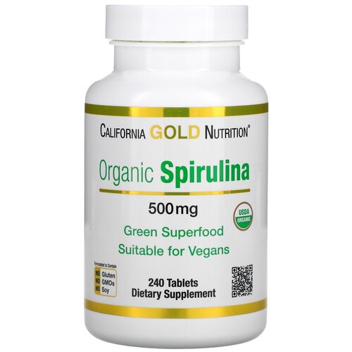 фото California Gold Nutrition Organic Spirulina таб., 500 мг, 180 г, 240 шт.