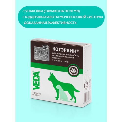 фото Настойка VEDA Фитодиета КотЭрвин, 60 мл, 60 г, 3шт. в уп., 2уп.