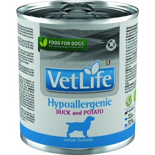 фото Vet Life Dog Hypoallergenic с уткой и картофелем диетический влажный корм для собак с пищевой аллергией 0,3кг