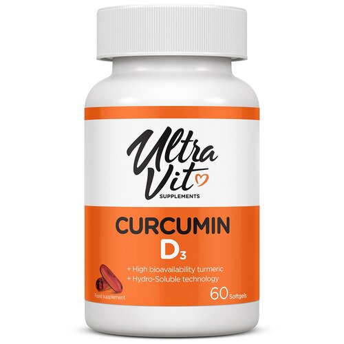 фото UltraVit Curcumin D3 капс., 200 ME, 45 г, 60 шт.