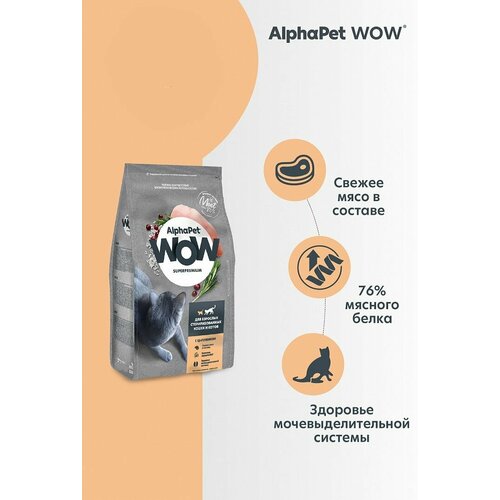 фото AlphaPet WOW Superpremium Сухой полнорационный корм c цыпленком для взрослых стерилизованных кошек и котов