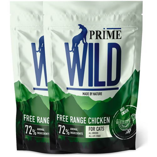 фото PRIME WILD GF FREE RANGE с курицей 500гр для котят и кошек х 2шт.