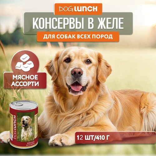 фото Влажный корм для собак Dog Lunch мясное ассорти 12 уп. х 12 шт. х 410 г