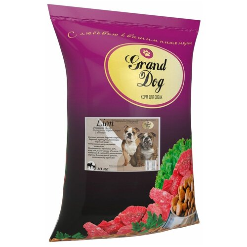 фото Корм сухой для собак Гранд Дог Grand Dog Lion Premium с Ягненком для средних и крупных пород 10кг