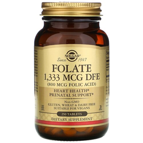 фото Folate 1333 мкг DFE (Folic Acid), 800 мкг, 420 г, 250 шт.