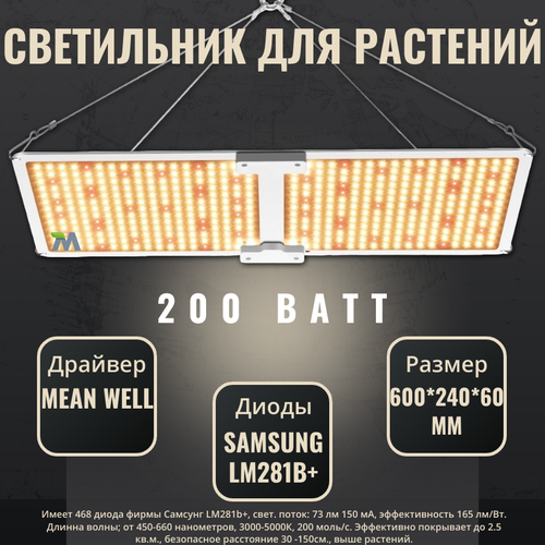 фото Светильник для растений SL 2000 quantum board, 468 диодов Samsung LM281B+