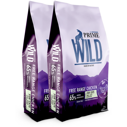 фото PRIME WILD GF FREE RANGE с курицей 2кг для стерилизованных котят и кошек контроль веса х 2шт.