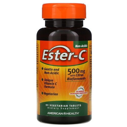 фото Таблетки AMERICAN HEALTH Ester-C with Citrus Bioflavonoids, 100 г, 500 мг, 90 шт.