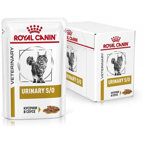 фото Royal Canin Urinary S/O, корм влажный (паучи) для лечения МКБ, с курицей 12 ШТ. х 85 г (кусочки в соусе) для кошек.