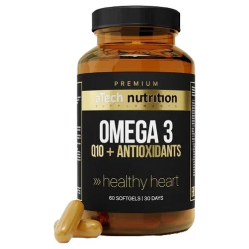 фото Omega 3 + Q10 комплекс с высокой концентрацией компонентовaTech Nutrition Premium 60 капсул