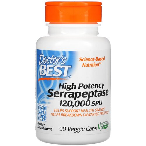 фото Капсулы Doctor's Best High Potency Serrapeptase, 8 г, 90 шт.