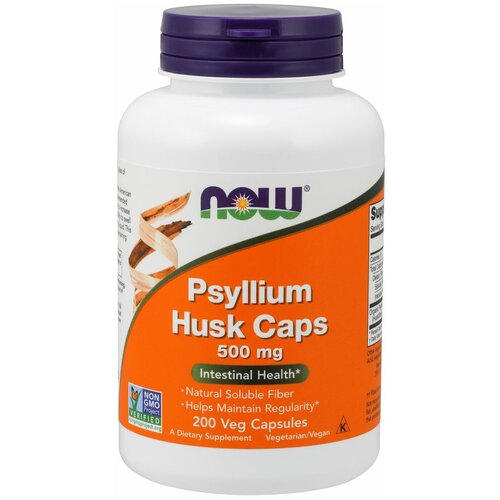 фото БАД NOW Psyllium Husk Caps капс., 150 г, 500 мг, 200 шт.