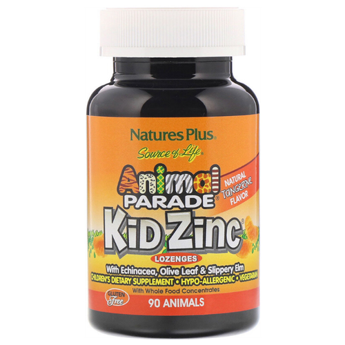 фото NaturesPlus Animal Parad Kid Zinc (Цинк для детей) вкус натурального мандарина 90 пастилок